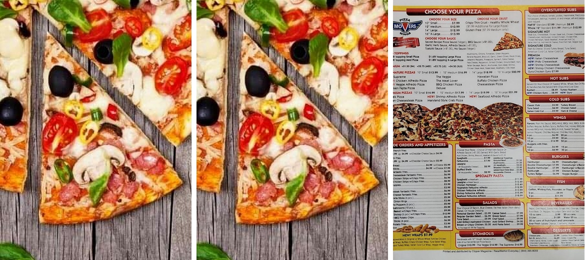 Pizza Movers Menu